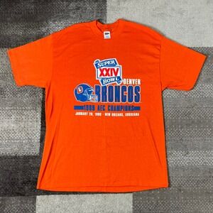Vintage Denver Broncos Super Bowl XXIV 1989 AFC Champions T Shirt XL